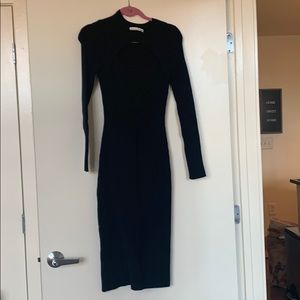Black sweater midi dress
